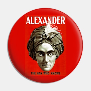 Alexander, The Man Who Knows 1920 Magician Pin