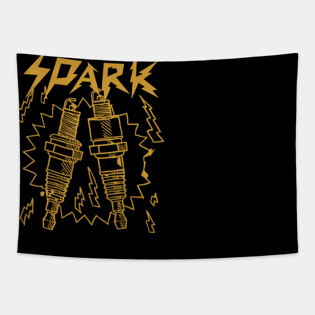 Spark Plug Tapestry by small alley co