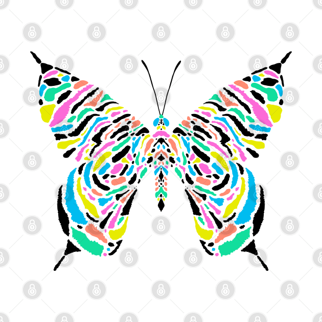 Multicolored striped butterfly by WarmJuly