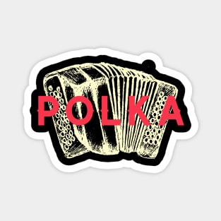 Polka Accordion Red & Cream Magnet