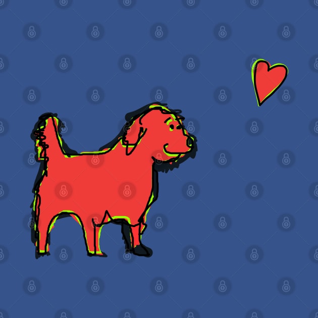 Valentines Day Cute Dog Found Red Heart by ellenhenryart