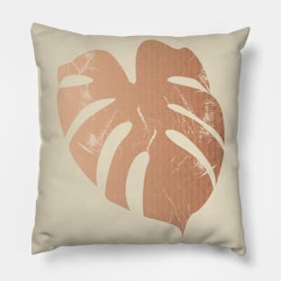 Monstera Leaf with boho pattern Pillow