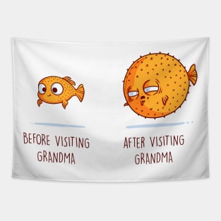 Before and After Visiting Grandma Tapestry