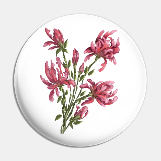 Pink Fantasy Flowers Pin by JakoRila