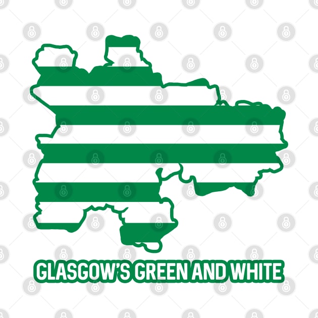 GLASGOW CITY CELTIC FOOTBALL CLUB WHITE AND GREEN MAP by MacPean