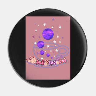 Space storm in a tea cup - Kawaii Pin