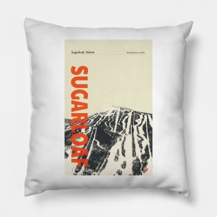 Sugarloaf Vintage Modern Ski Travel Poster Pillow