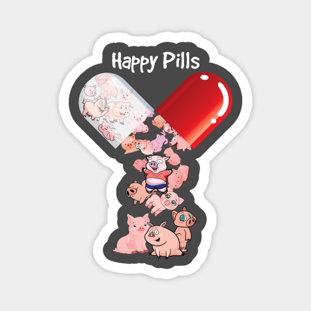 Happu Pill Pig. Magnet by tonydale