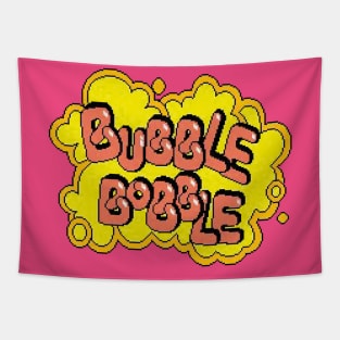 Bubble Bobble Logo Tapestry