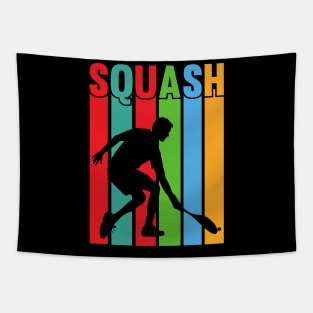 Colourful Squash Player Design Tapestry