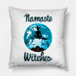 Namaste Witches. Halloween Yoga Humor. Pillow