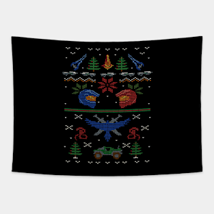 Ugly Red vs Blue Christmas Sweater Tapestry