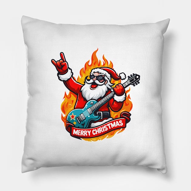 Santa Christmas Rock Pillow by katzura