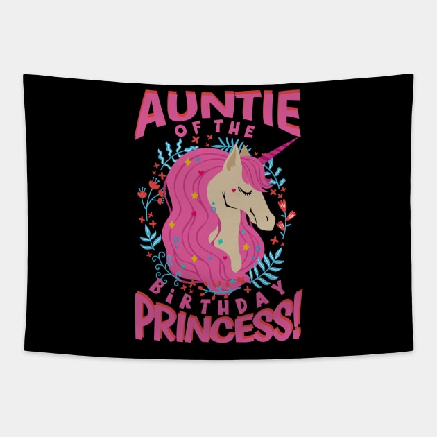 Auntie of the Birthday Princess Unicorn Tapestry by aneisha