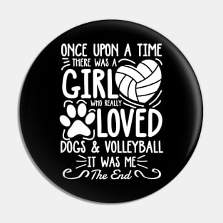 A Girl Who Really Loved Dogs and Volleyball Pin