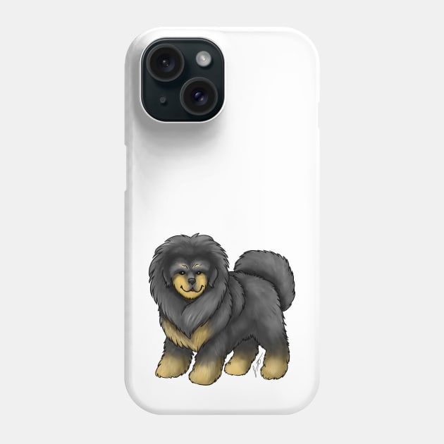 Dog - Tibetan Mastiff - Black and Tan Phone Case by Jen's Dogs Custom Gifts and Designs