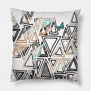 Abstract Black and White Simple Pattern geometry Pillow