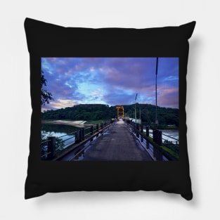 Evening Sky And Bridge Pillow