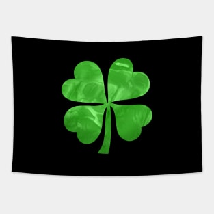 Watercolor green clover with four leaves Tapestry