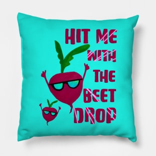 Beet Drop Music Festival Veggie Pun Pillow