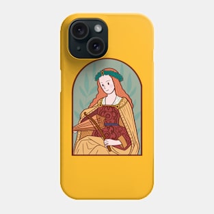 Cute Medieval Girl Musician illustration Phone Case