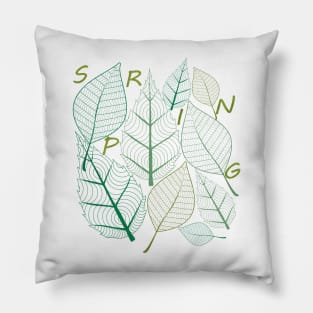 Spring Leaves at Daylight Pillow