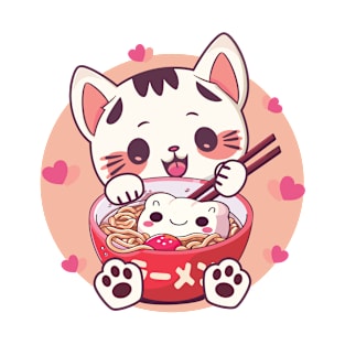 I love ramen, kawaii cat T-Shirt