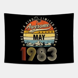 Awesome Since May 1983 Vintage 40th Birthday Tapestry