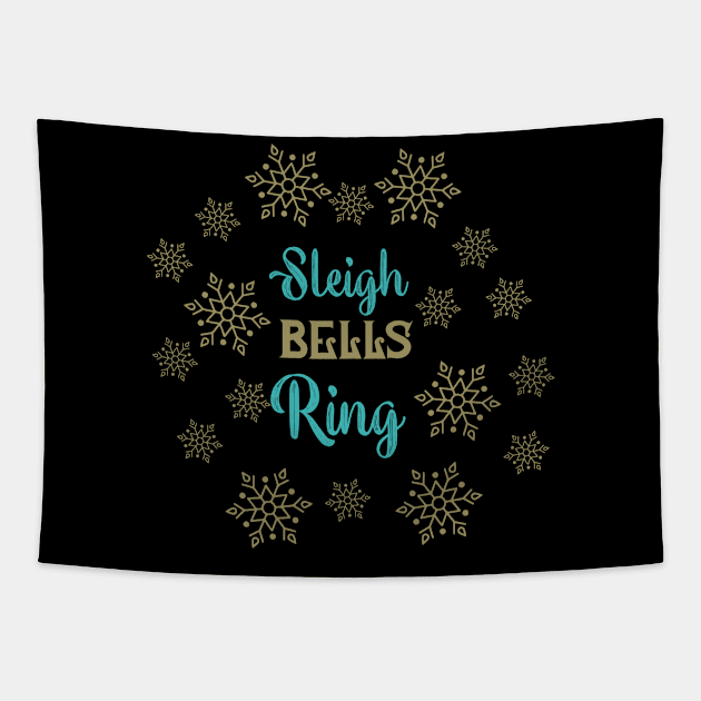 Merry Christmas Sleigh bells ring Tapestry by holidaystore