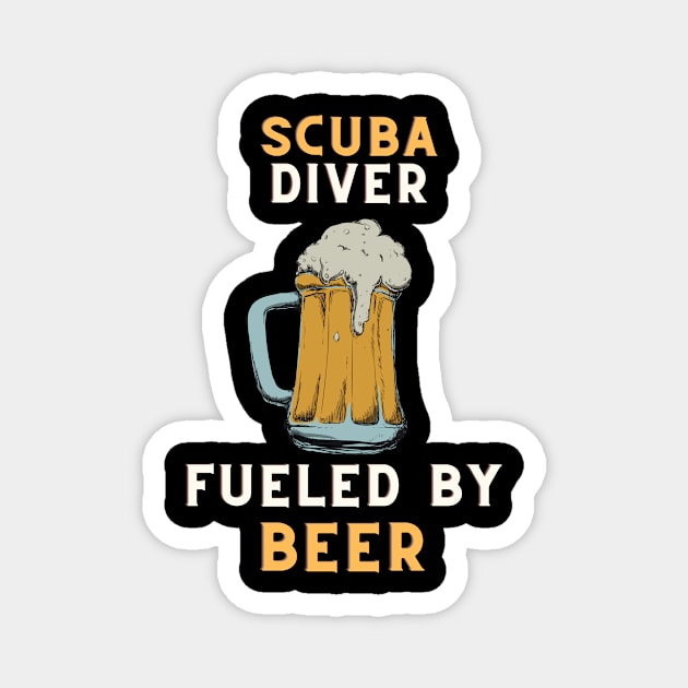 Beer fueled scuba diving Magnet by SnowballSteps