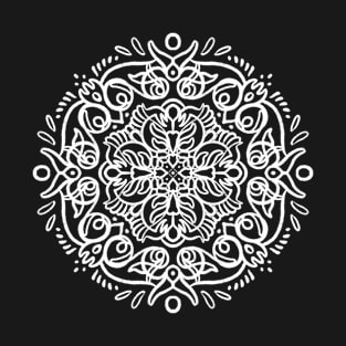 Looping Black and White Mandala T-Shirt