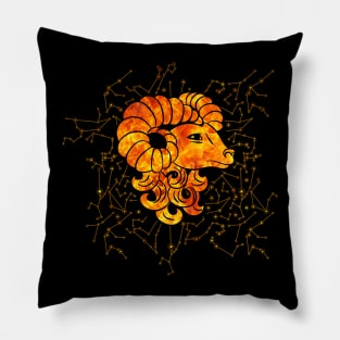 Aries Zodiac Sign Fire element Pillow