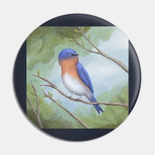 Bluebird on Branch Pin