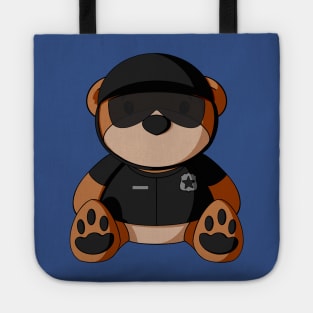 Black Uniform Police Teddy Bear Tote