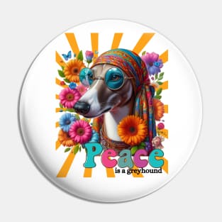 Groovy Greyhound Dog Pin