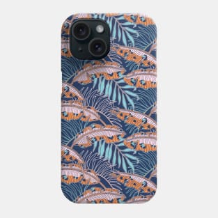 Blue Leopard Banana Leaves Phone Case