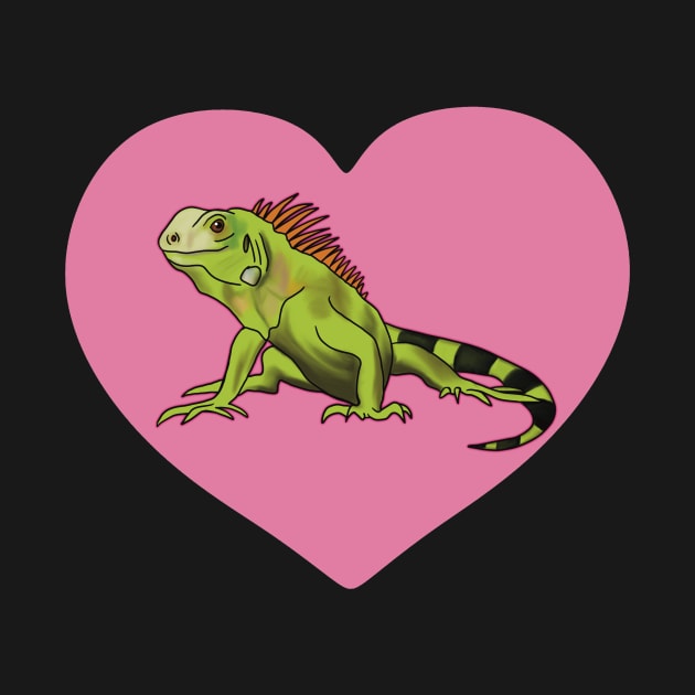 Iguana Heart for Iguana Lovers, Pink by Mochi Merch