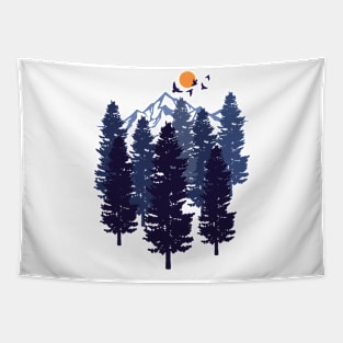 tress and mountains scenery Tapestry