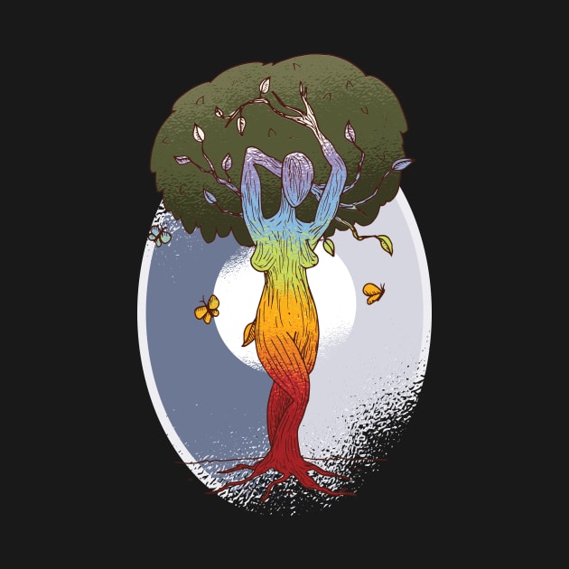 Rainbow Woman and Tree by EarlAdrian