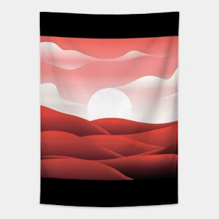 Stunning red landscape minimalist art Tapestry