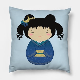 Kokeshi Golden Moon Pillow