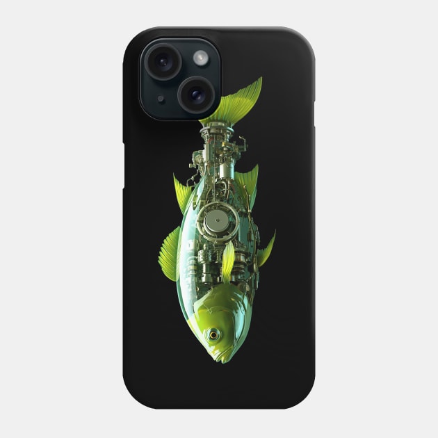 Green Fish Robot Phone Case by DavidLoblaw