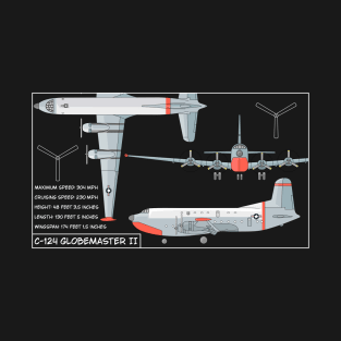 C-124 Globemaster II American Cargo Plane Diagram Gift T-Shirt