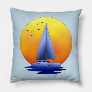 Catamaran Sailboat Pillow