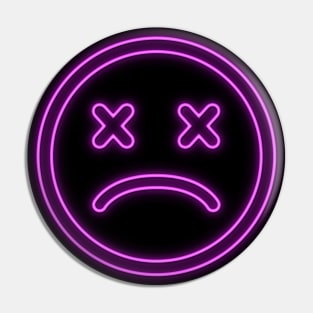 EMOJI SAD FACE NEON Pin