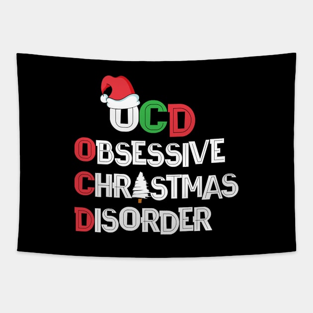 OCD Obsessive Christmas Disorder Tapestry by Hip City Merch