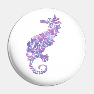 Seahorse Design in Purple and Pink Paint Splatter Pin