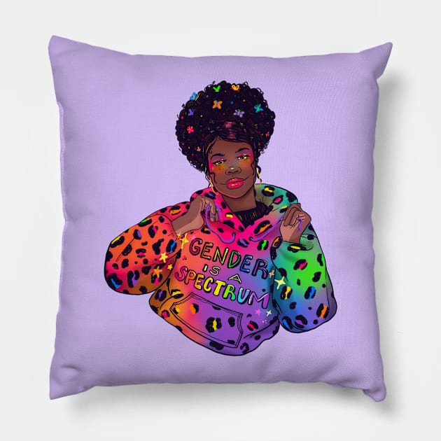 Gender is a Spectrum! Pillow by Liberal Jane Illustration