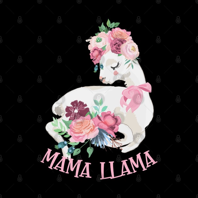 Mama Llama - Cute Alpaca Floral by Animal Specials