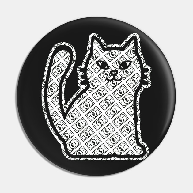 MONEY CAT STICKER | BLACK CAT Pin by KathyNoNoise